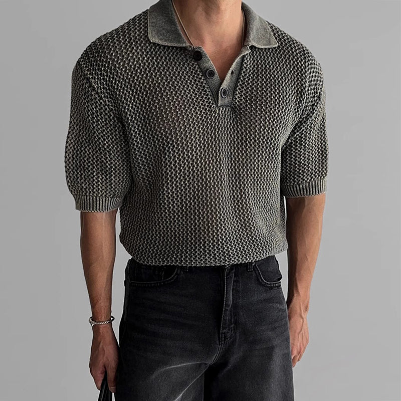 Men’s Vintage Textured Polo Shirt