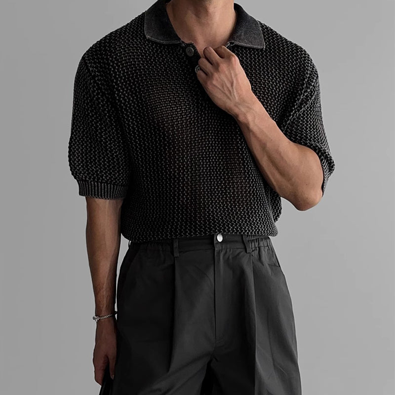 Men’s Vintage Textured Polo Shirt