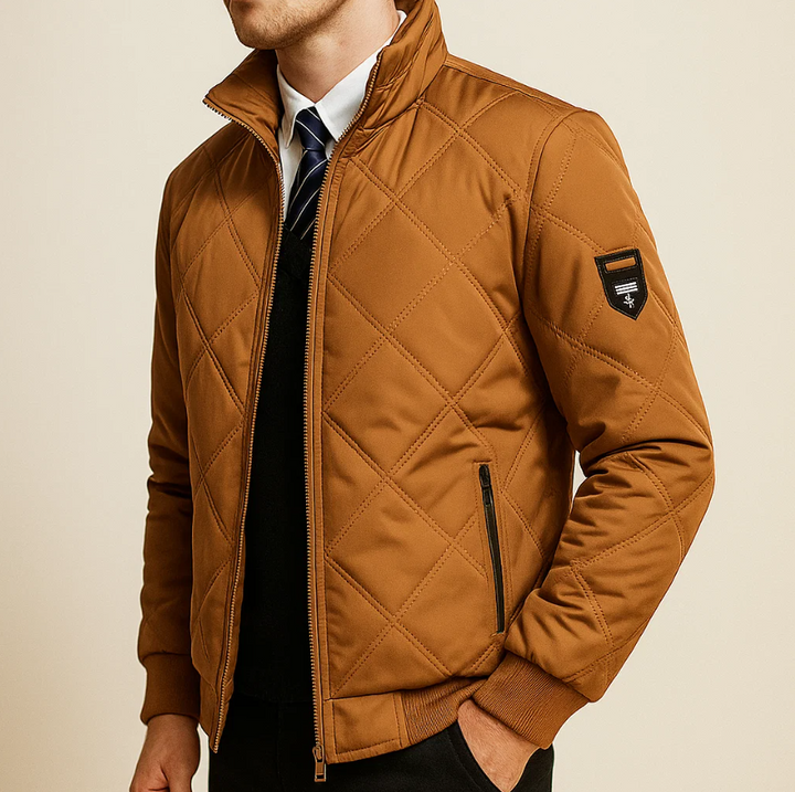 Men’s Quilted Fleece-Lined Jacket | Warm Winter Zip Jacket