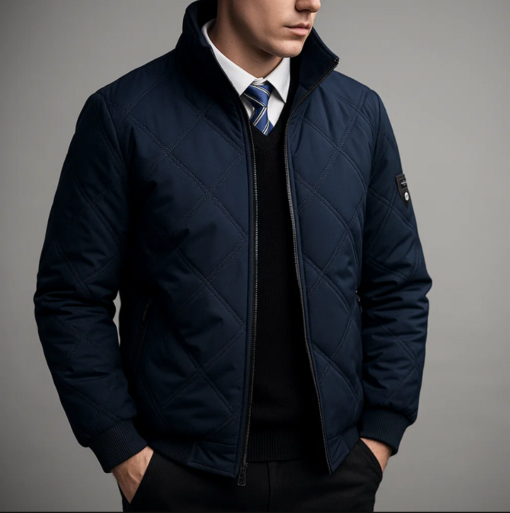 Men’s Quilted Fleece-Lined Jacket | Warm Winter Zip Jacket