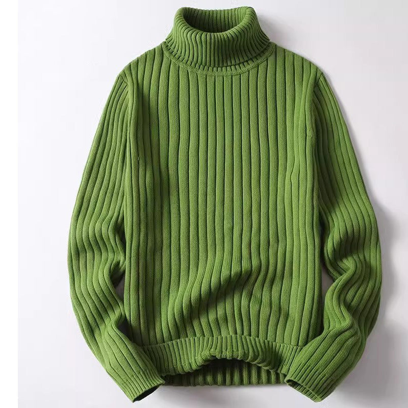 Ribbed Textured Comfortable Turtleneck Sweater