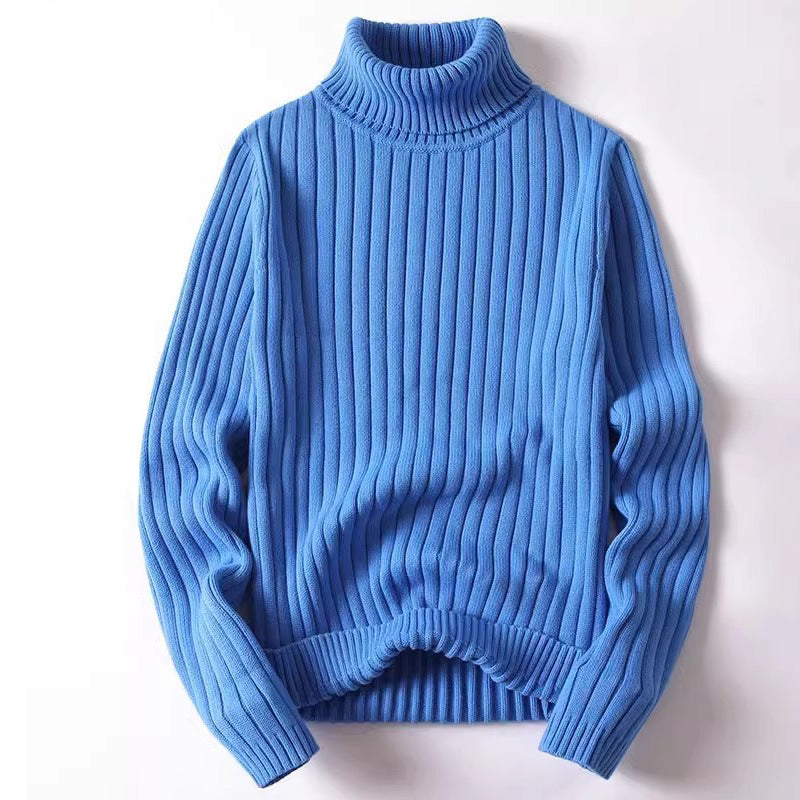 Ribbed Textured Comfortable Turtleneck Sweater