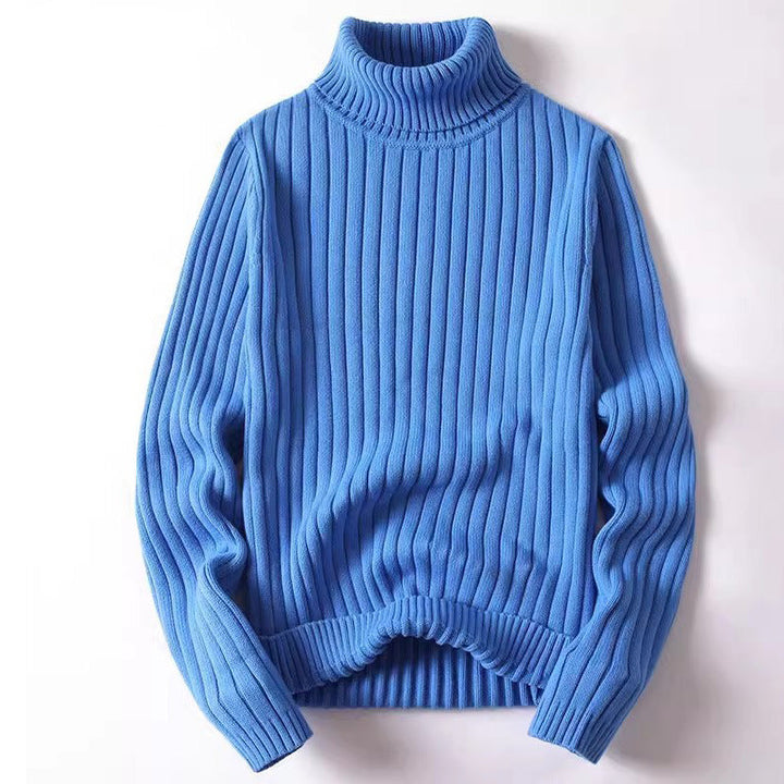 Ribbed Textured Comfortable Turtleneck Sweater