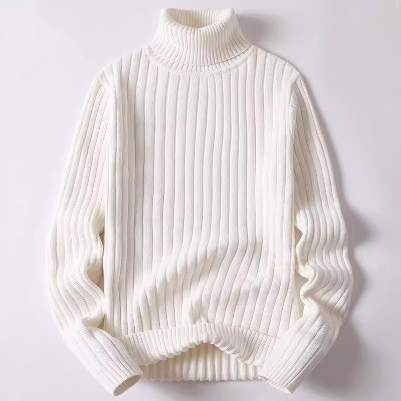 Ribbed Textured Comfortable Turtleneck Sweater