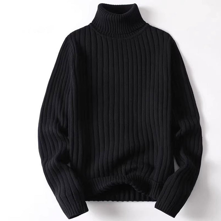 Ribbed Textured Comfortable Turtleneck Sweater